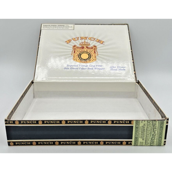 Vintage Punch Cigar Box Gold Tone Detail SKU U192 - Picture 5 of 7